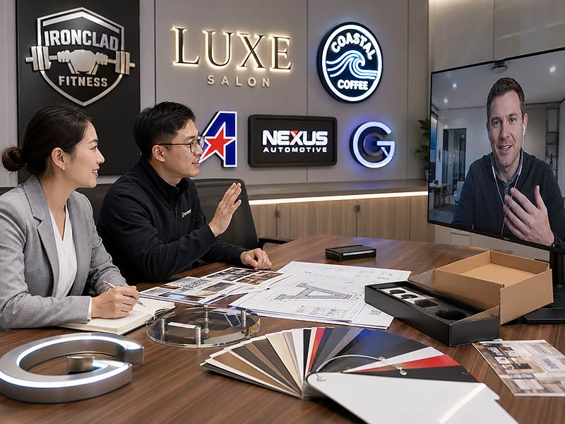 International custom LED sign project support for U.S. and European customers with English communication