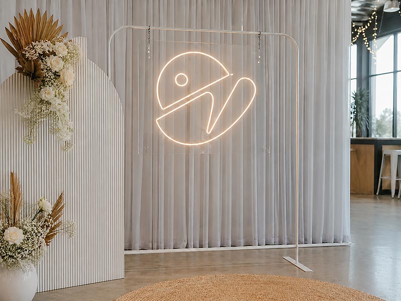 Portable custom LED neon sign for an Australia event backdrop