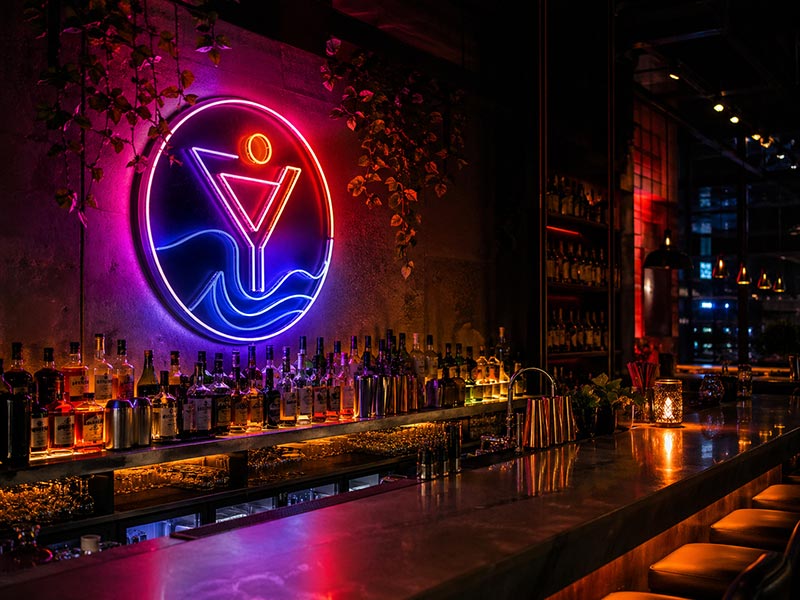 RGB custom LED neon sign for a bar wall