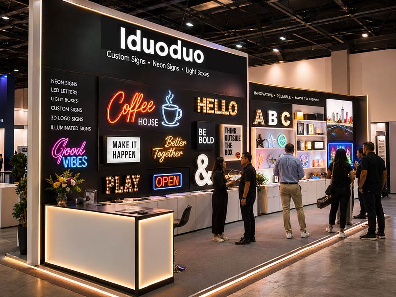 Custom LED neon logo sign for exhibition booth display