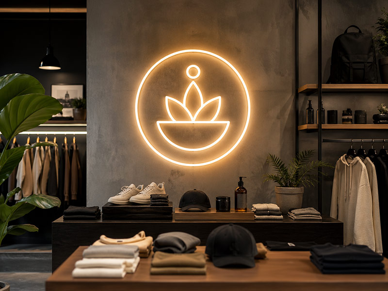 Custom LED neon logo sign for retail store branding