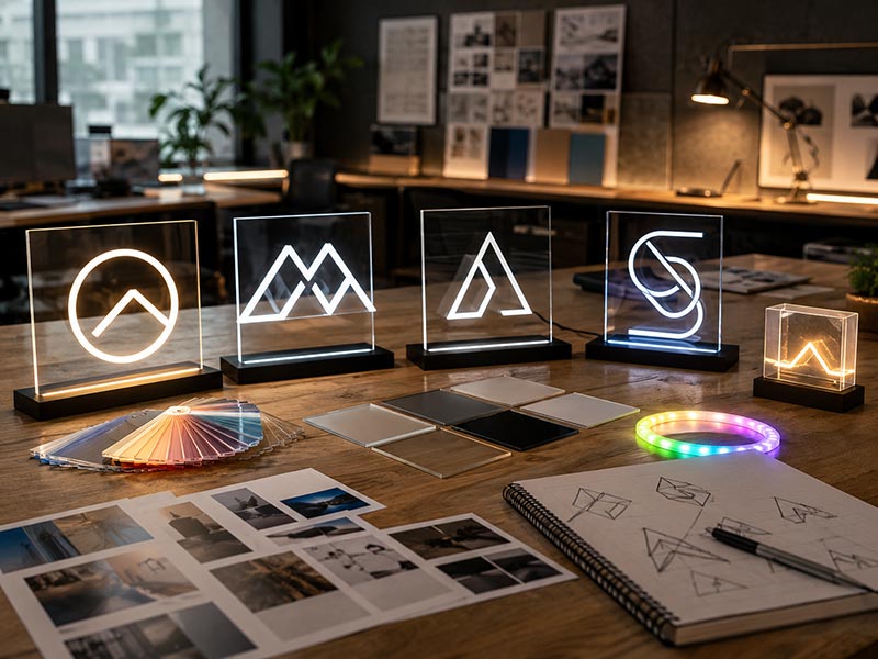 Acrylic LED logo sign project support for advertising agencies
