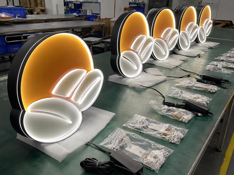 Matching acrylic LED logo signs for chain store rollout