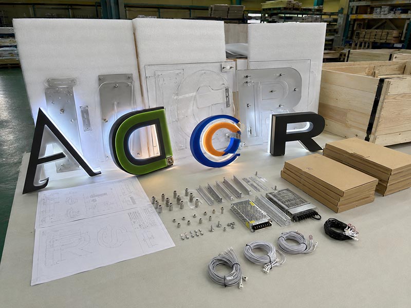 Acrylic LED logo sign production support for sign companies and local sign shops