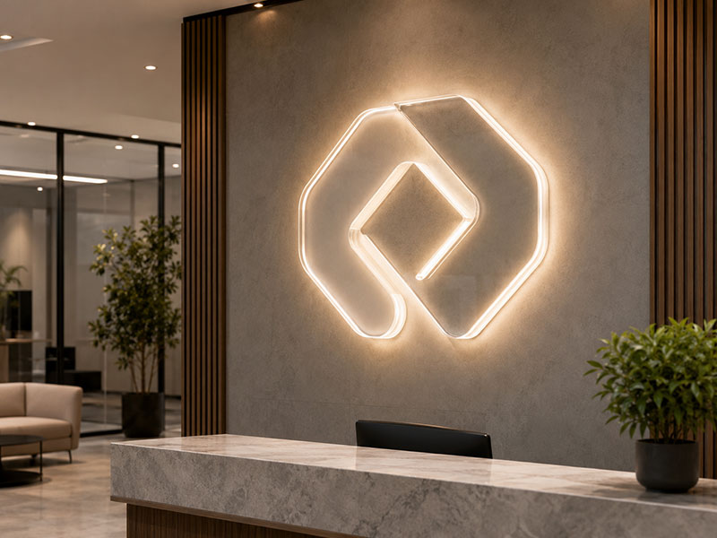 Acrylic LED logo sign for office and showroom branding