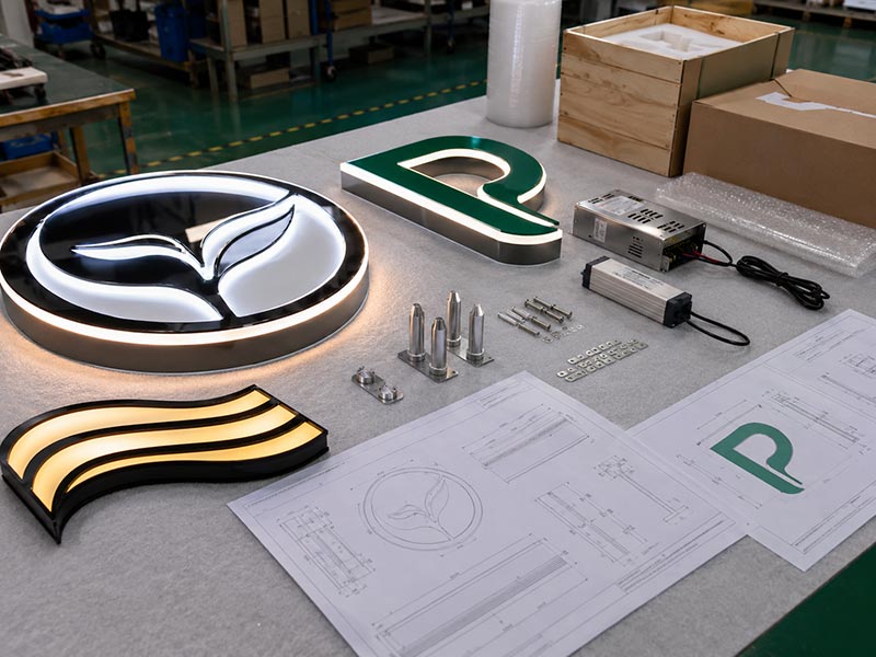 Acrylic LED logo sign production support for sign companies