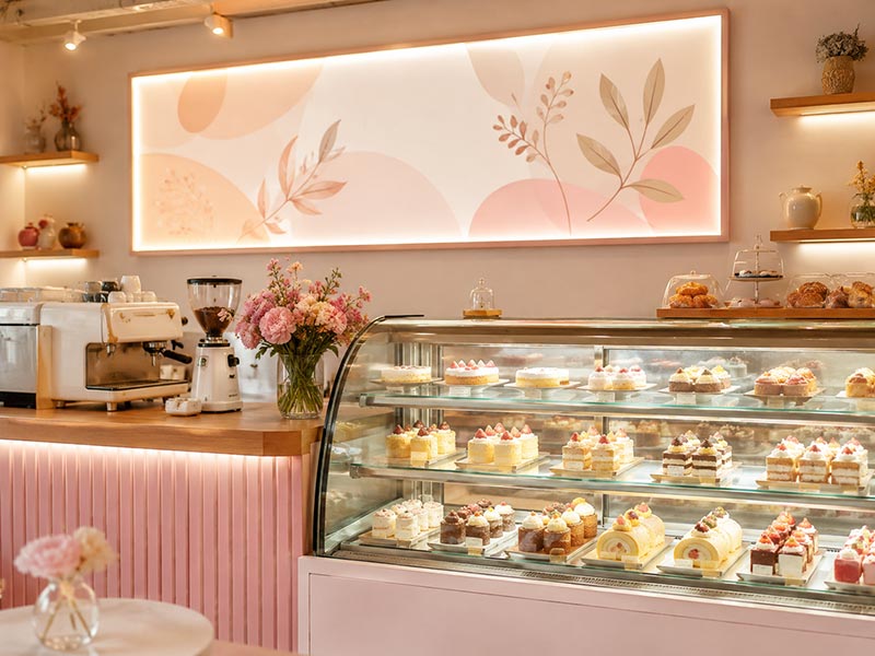 Bakery cafe LED light box sign
