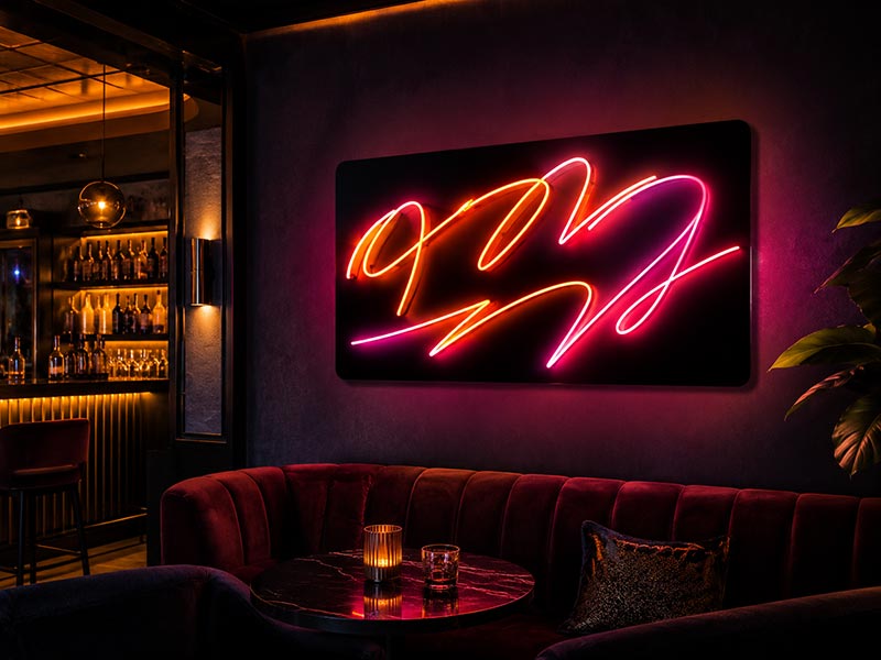 Dimmable custom LED neon text sign for bar wall