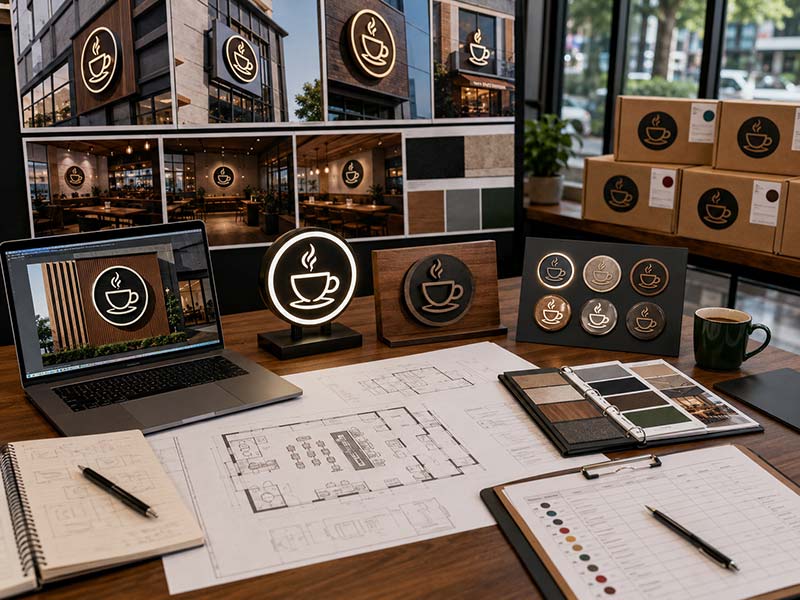 Coffee chain LED sign program