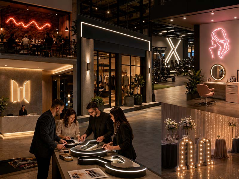 Commercial customer types using custom LED signs from a professional factory