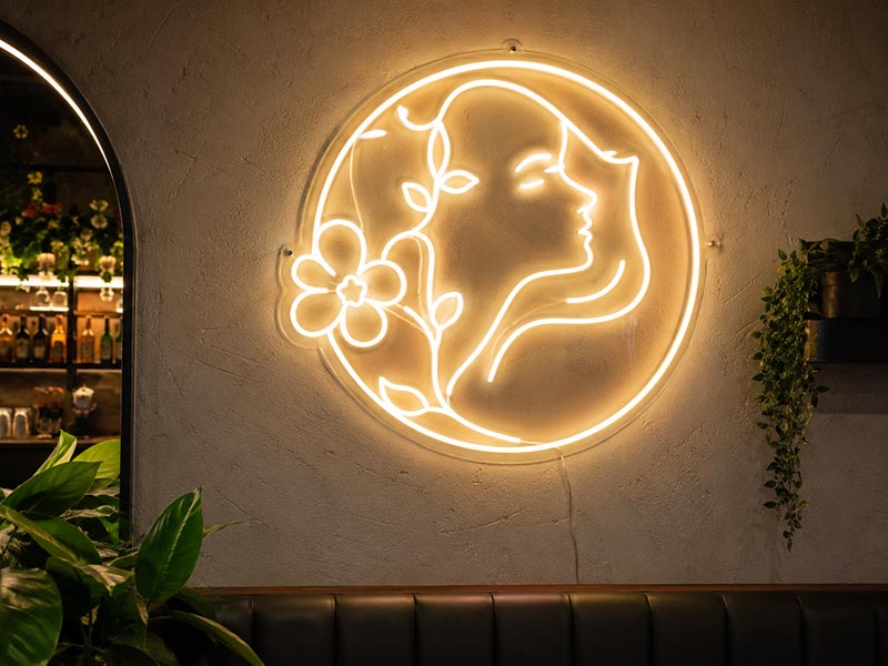 Custom LED neon signs for bars cafés salons and event spaces