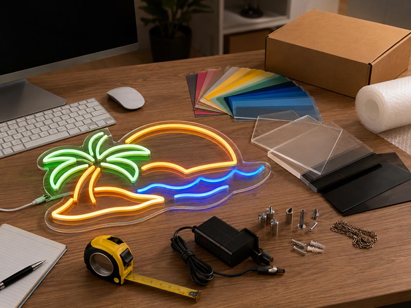 Custom LED neon sign RFQ preparation with samples and production details