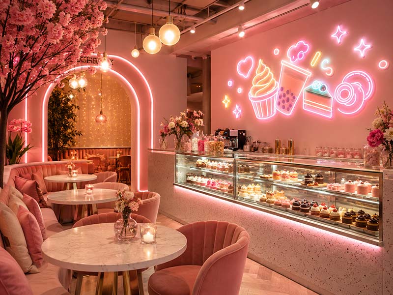 Dessert bar LED sign style