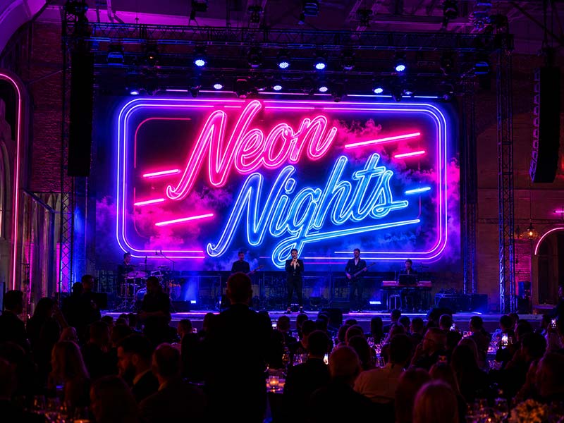 Custom RGB LED neon sign for a European event backdrop