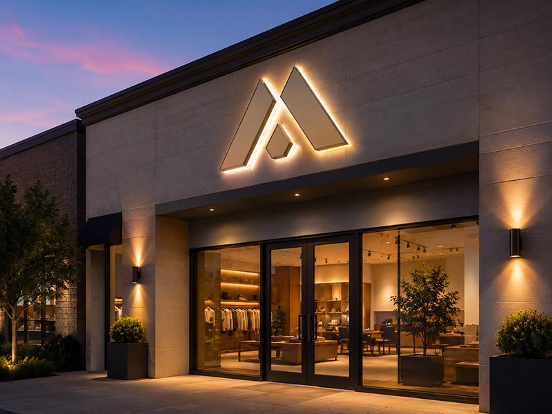 Front-lit LED channel letters for storefront signs