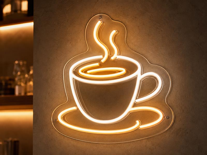 LED neon coffee shop logo sign