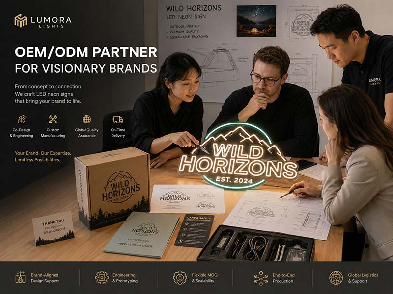 OEM and ODM support for custom LED neon sign brands and product programs