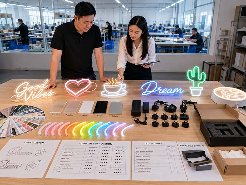 Sourcing checklist for choosing a reliable LED neon sign manufacturer in China
