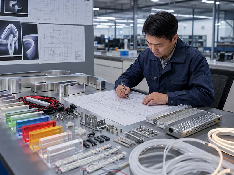 LED sign engineering review with drawings materials wiring and mounting details
