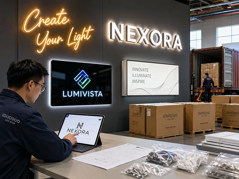 Custom LED sign exporter in China producing commercial LED signs for global projects