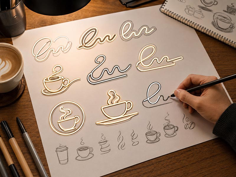 Font and line shape for LED sign design