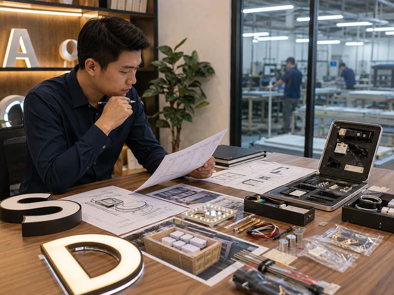 Checklist for choosing a reliable custom LED sign exporter with factory review, QC testing, export packing, and quotation details