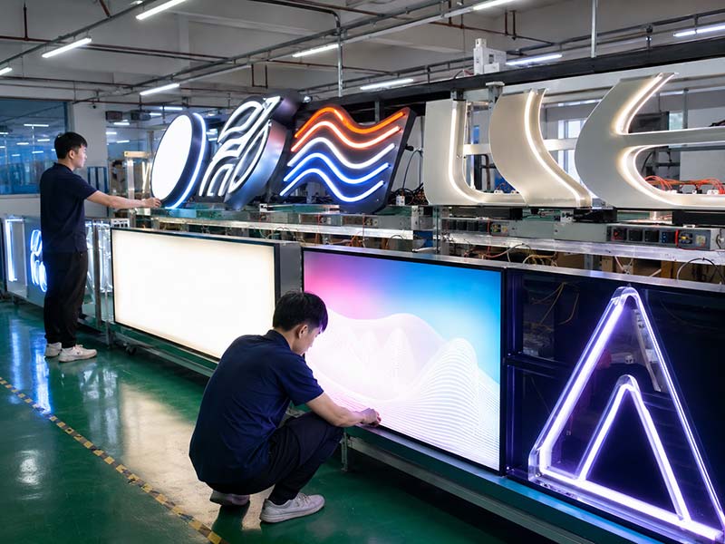 Custom LED signs under quality control and 72 hour testing before shipment