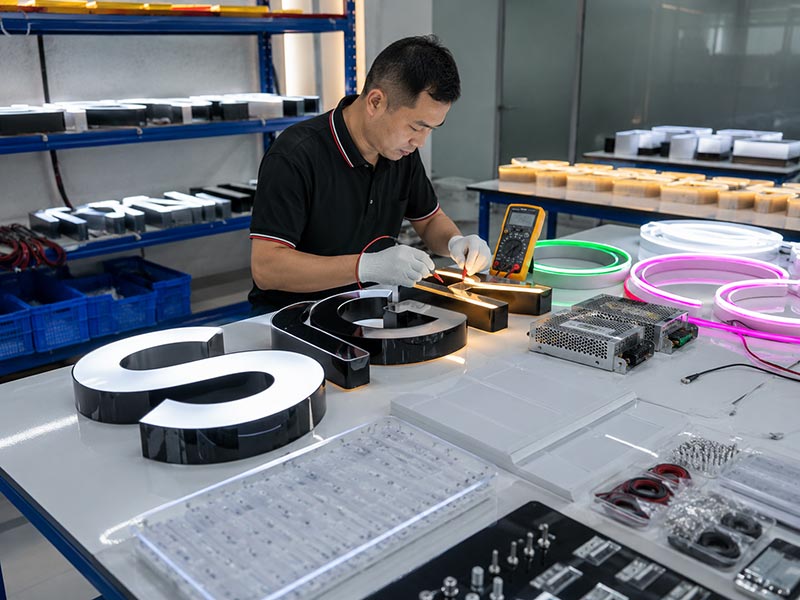 LED sign quality control before shipment
