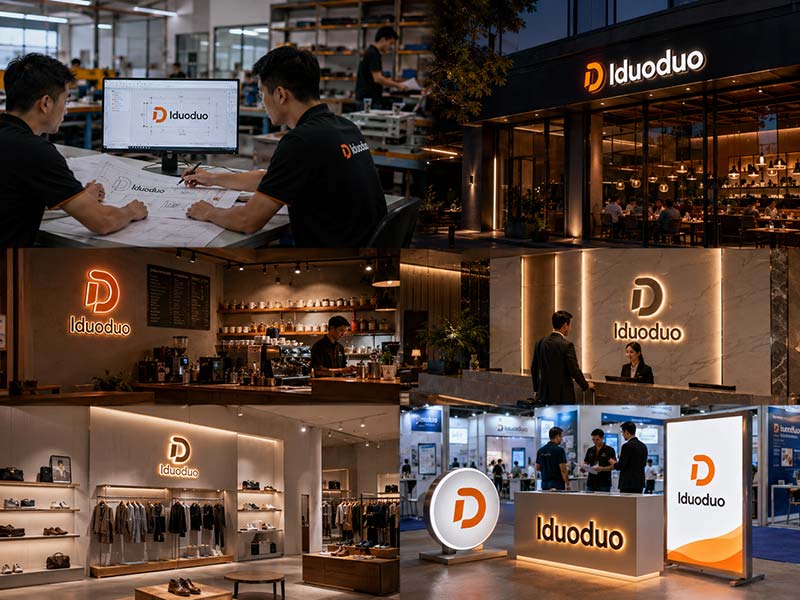 Different commercial customers using custom LED signs supplied by Iduoduo in China