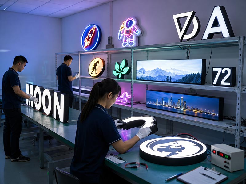 72-hour quality testing for custom LED signs before export shipment