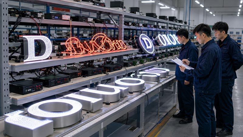 72-hour testing for custom LED signs before export shipment