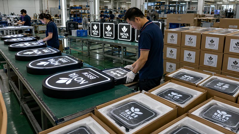 Repeat custom LED sign production for chain store signage programs