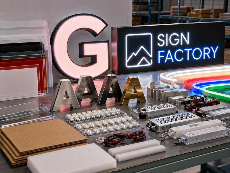 China LED sign manufacturing supply chain for custom commercial signs