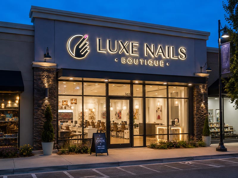 LED storefront signs for retail restaurants salons and service shops