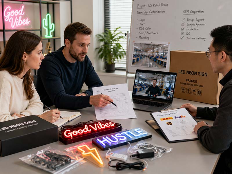 US neon sign brand comparing custom neon sign factory options in China