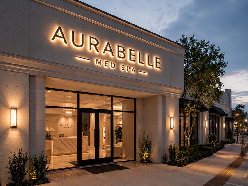 Outdoor LED signs for commercial building and storefront projects
