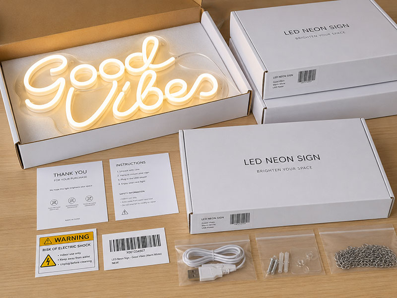Private label packaging for custom LED neon sign brands