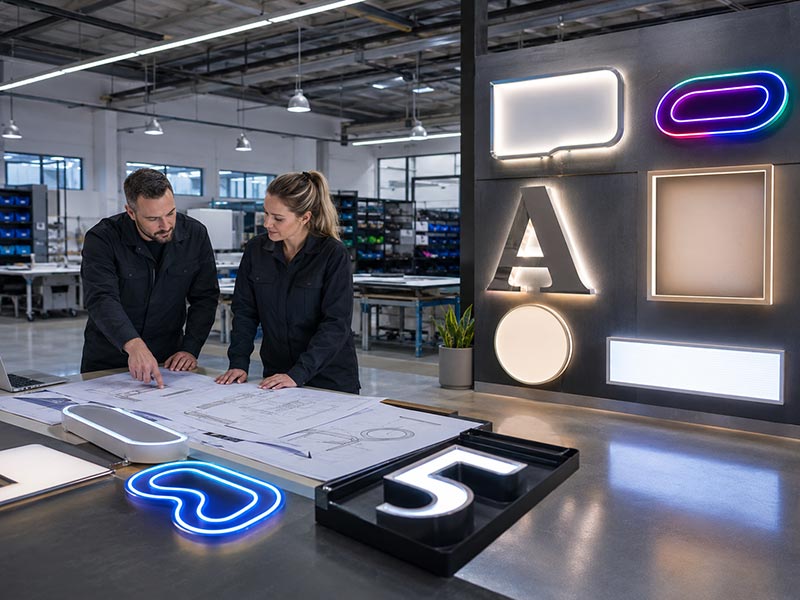 Professional LED sign manufacturer factory with custom commercial signs