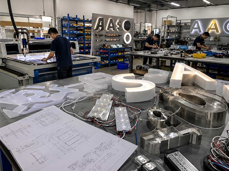 Restaurant LED sign production from artwork to finished illuminated sign
