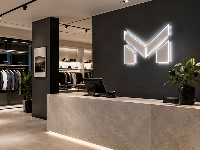 Retail acrylic LED logo sign custom project