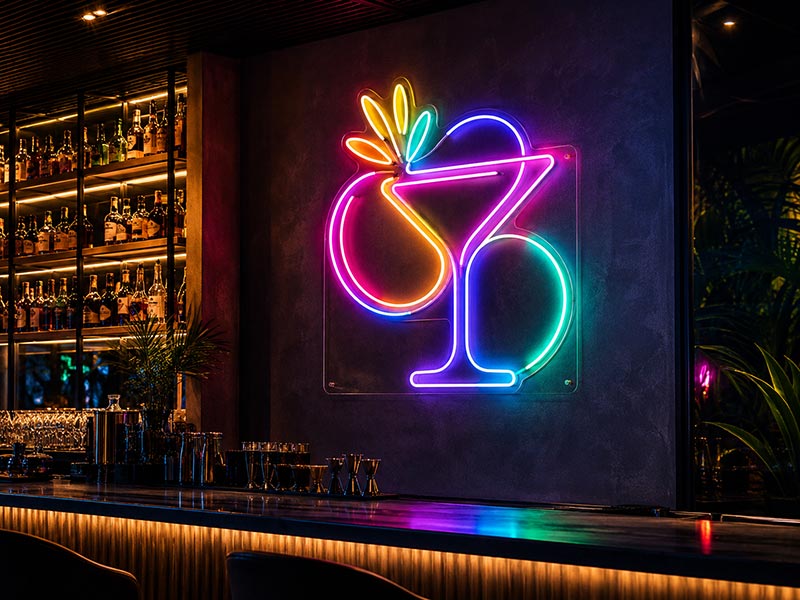 RGB LED neon sign for bar and entertainment space
