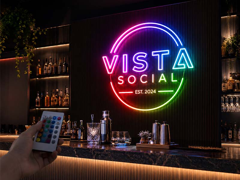 RGB LED neon sign with controller and remote