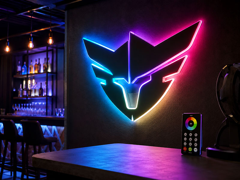 RGB LED signs for bars gaming rooms events and entertainment spaces