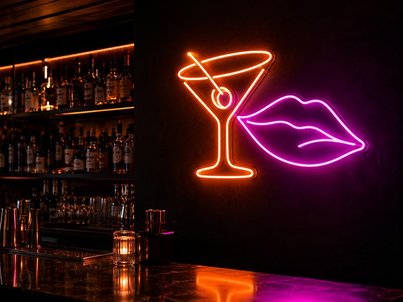 Dimmable custom LED neon text sign for Sydney bar wall