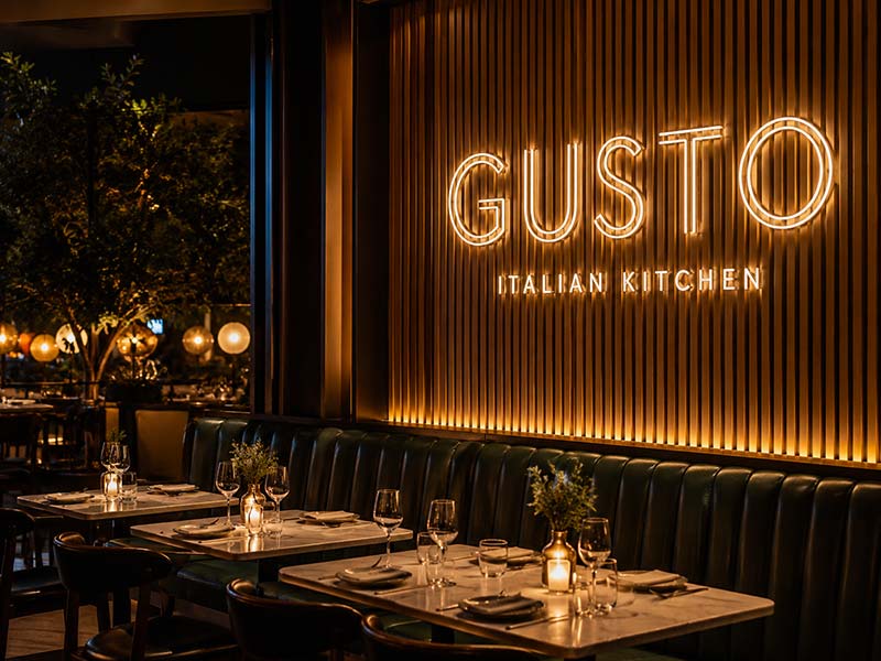 Custom LED neon logo signs for a US restaurant brand rollout