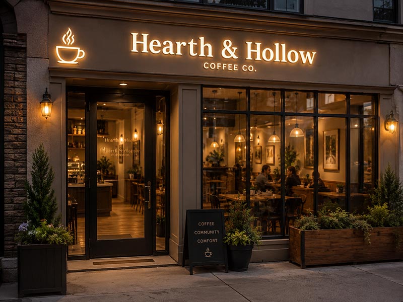 Coffee shop storefront sign image