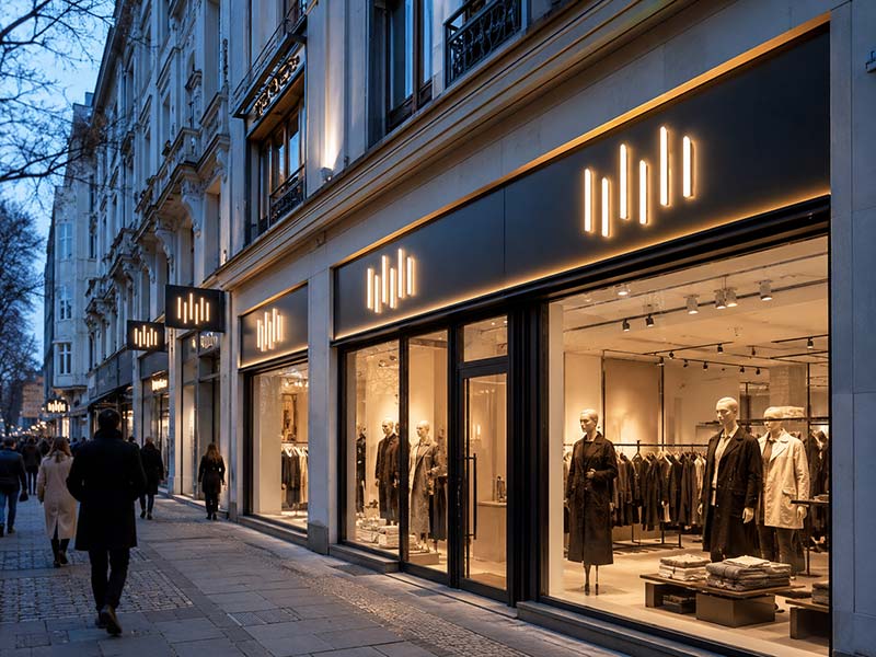 European retail chain backlit logo signs case study image