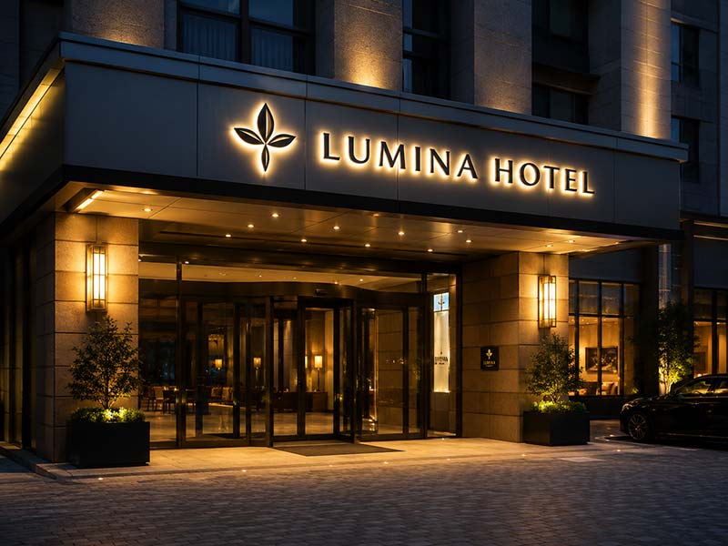 Hotel storefront sign image