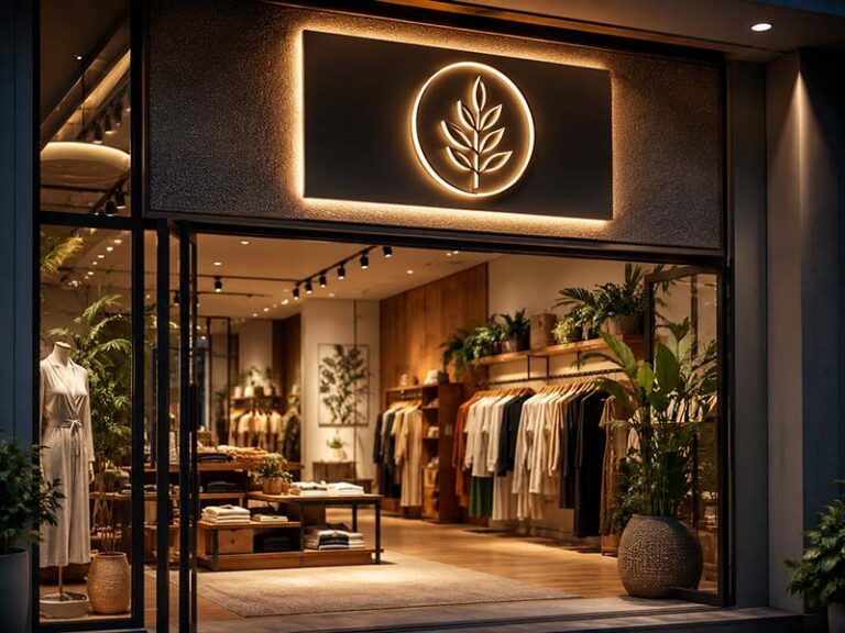 Modern retail store with a premium custom LED sign used for storefront branding and customer attraction