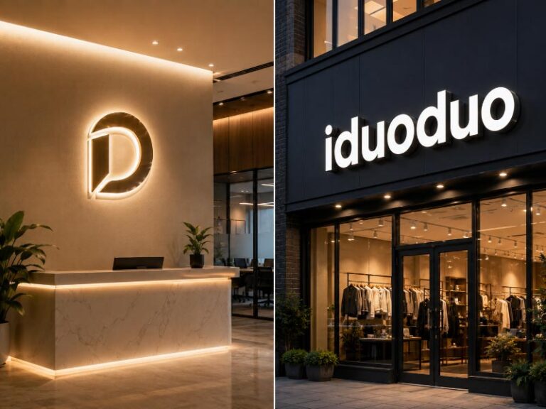 Acrylic LED logo and channel letters comparison for commercial signs